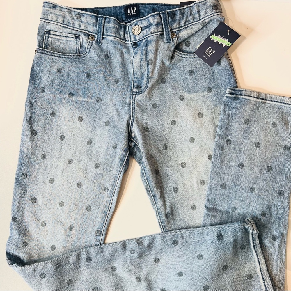 GAP Polka Dot Jean * High Stretch * Super Skinny * Girls 14 - Adjustable waist